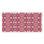 Pink Aztec Geometric Pattern Print Beach Towel