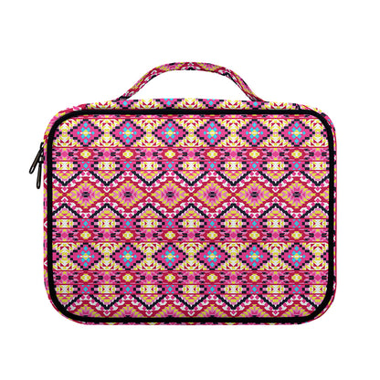 Pink Aztec Geometric Pattern Print Briefcase Bible Bag
