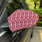 Pink Aztec Geometric Pattern Print Car Side Mirror Covers