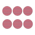 Pink Aztec Geometric Pattern Print Coaster Set