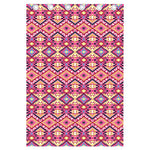 Pink Aztec Geometric Pattern Print Curtain