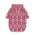 Pink Aztec Geometric Pattern Print Dog Zip Up Hoodie