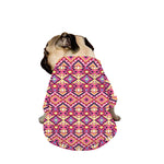 Pink Aztec Geometric Pattern Print Dog Zip Up Jacket