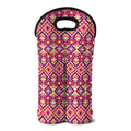 Pink Aztec Geometric Pattern Print Double Neoprene Wine Tote