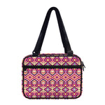 Pink Aztec Geometric Pattern Print Double Strap Bible Bag