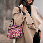 Pink Aztec Geometric Pattern Print Double Strap Bible Bag