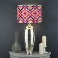 Pink Aztec Geometric Pattern Print Drum Lamp Shade