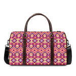 Pink Aztec Geometric Pattern Print Duffle Bag