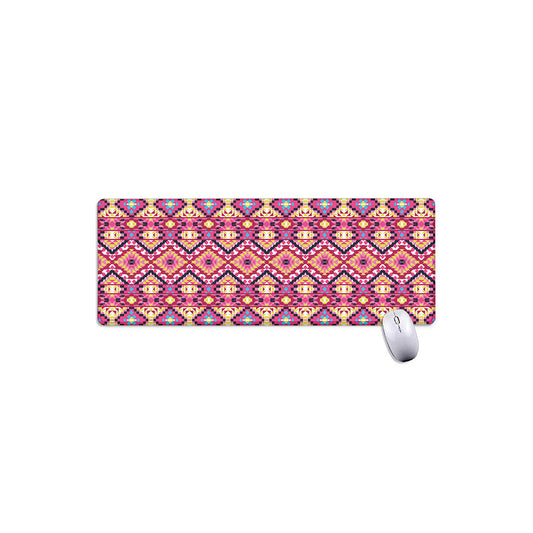 Pink Aztec Geometric Pattern Print Extended Mouse Pad