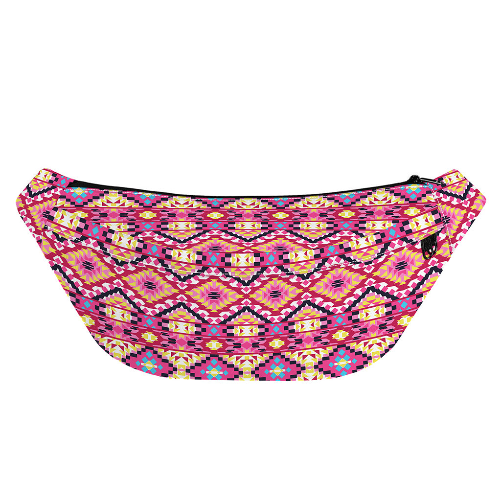 Pink Aztec Geometric Pattern Print Fanny Pack