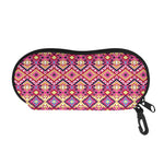 Pink Aztec Geometric Pattern Print Glasses Case