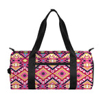 Pink Aztec Geometric Pattern Print Gym Bag