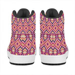 Pink Aztec Geometric Pattern Print High Top Leather Sneakers