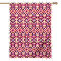 Pink Aztec Geometric Pattern Print House Flag