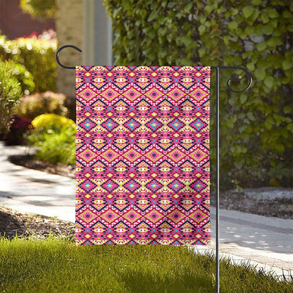 Pink Aztec Geometric Pattern Print House Flag