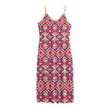 Pink Aztec Geometric Pattern Print Jersey Midi Cami Dress