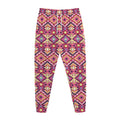 Pink Aztec Geometric Pattern Print Jogger Pants