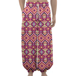 Pink Aztec Geometric Pattern Print Lantern Pants