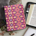 Pink Aztec Geometric Pattern Print Leather Bible Cover