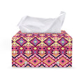 Pink Aztec Geometric Pattern Print Leather Tissue Box Cover