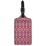 Pink Aztec Geometric Pattern Print Luggage Tag