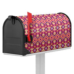 Pink Aztec Geometric Pattern Print Mailbox Cover