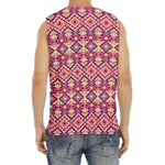 Pink Aztec Geometric Pattern Print Men's Fitness Tank Top