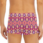 Pink Aztec Geometric Pattern Print Men's Short Boxer Briefs