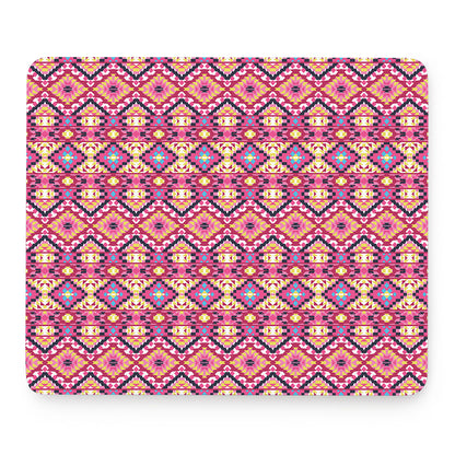 Pink Aztec Geometric Pattern Print Mouse Pad