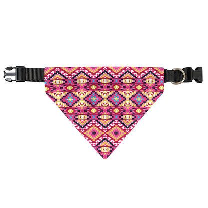 Pink Aztec Geometric Pattern Print Over The Collar Dog Bandana