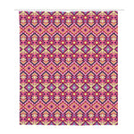 Pink Aztec Geometric Pattern Print Polyester Shower Curtain