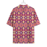 Pink Aztec Geometric Pattern Print Rayon Hawaiian Shirt