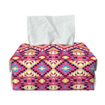 Pink Aztec Geometric Pattern Print Rectangle Tissue Box Cover