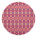 Pink Aztec Geometric Pattern Print Round Blanket