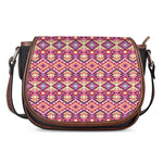 Pink Aztec Geometric Pattern Print Saddle Bag