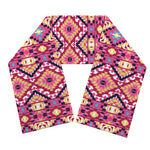 Pink Aztec Geometric Pattern Print Scarf