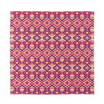 Pink Aztec Geometric Pattern Print Silk Bandana