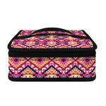 Pink Aztec Geometric Pattern Print Small Lunch Bag