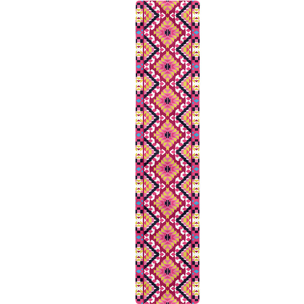Pink Aztec Geometric Pattern Print Table Runner