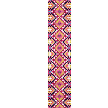 Pink Aztec Geometric Pattern Print Table Runner