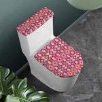 Pink Aztec Geometric Pattern Print Toilet Lid And Tank Cover Set