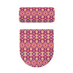 Pink Aztec Geometric Pattern Print Toilet Lid And Tank Cover Set