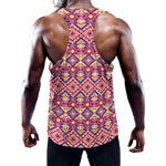 Pink Aztec Geometric Pattern Print Training Tank Top
