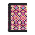 Pink Aztec Geometric Pattern Print Trifold Wallet
