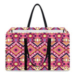 Pink Aztec Geometric Pattern Print Utility Tote Bag
