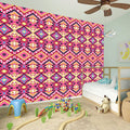 Pink Aztec Geometric Pattern Print Wall Sticker