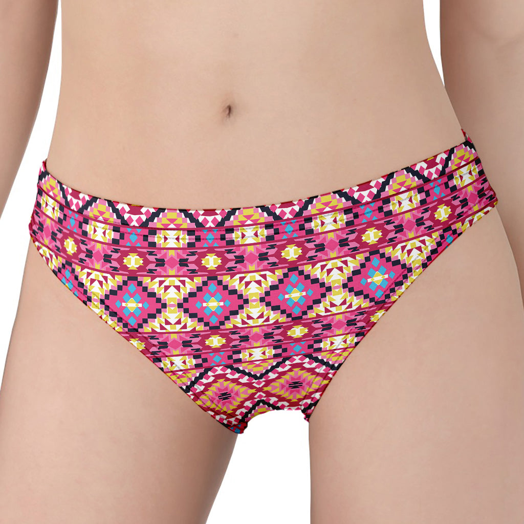 Pink Aztec Geometric Pattern Print Women's Panties