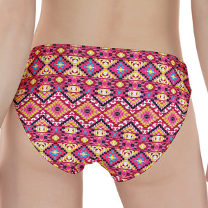 Pink Aztec Geometric Pattern Print Women's Panties