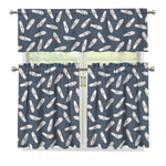 Pink Ballet Shoes Pattern Print 3 Piece Kitchen Curtains