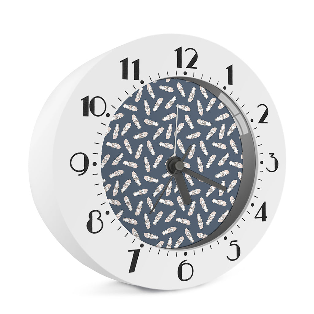 Pink Ballet Shoes Pattern Print Alarm Clock
